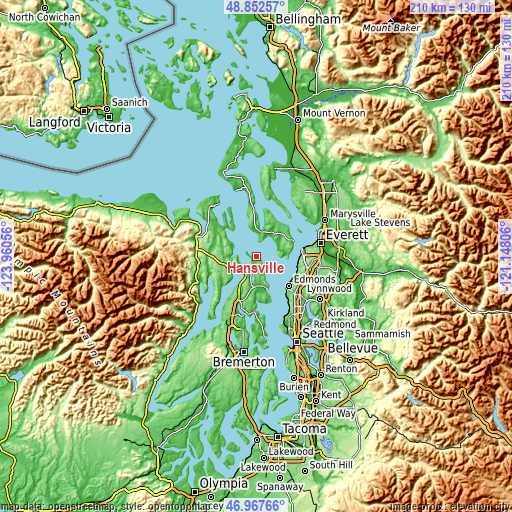 Topographic map of Hansville