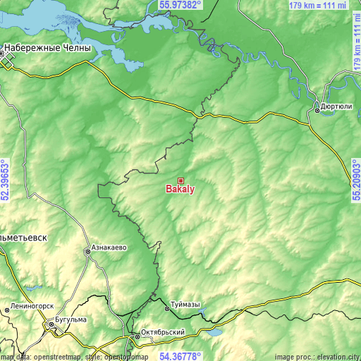 Topographic map of Bakaly