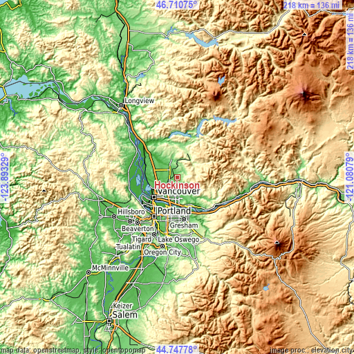 Topographic map of Hockinson