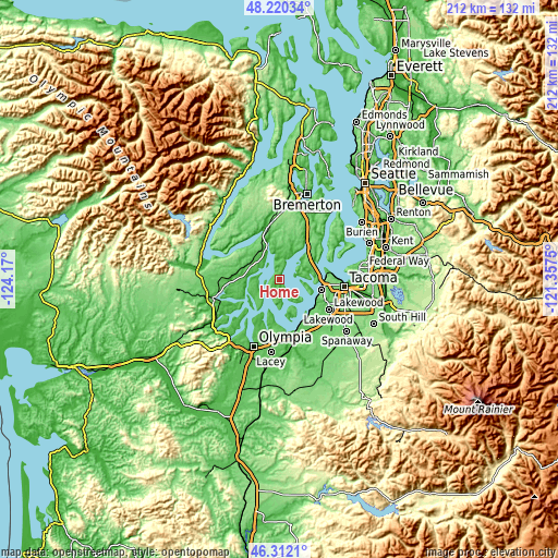 Topographic map of Home