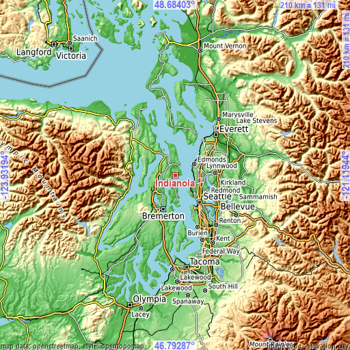 Topographic map of Indianola