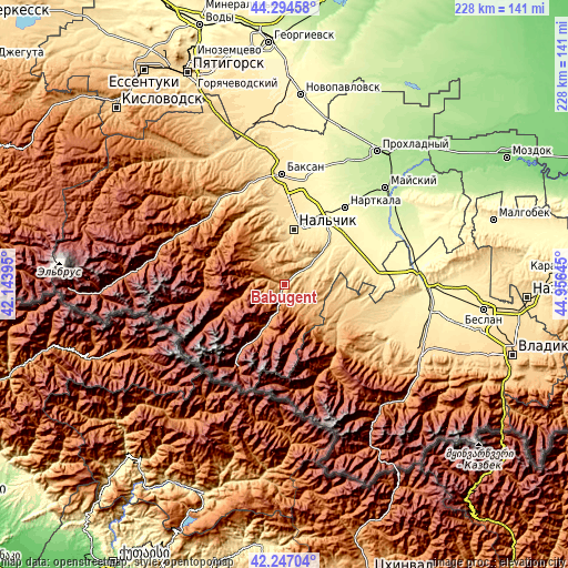 Topographic map of Babugent