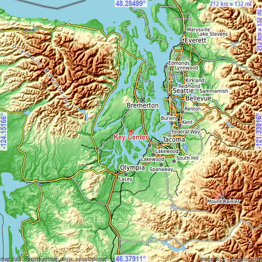 Topographic map of Key Center