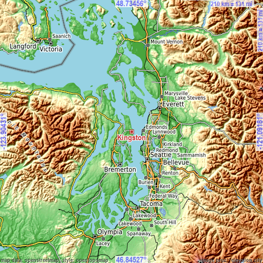 Topographic map of Kingston