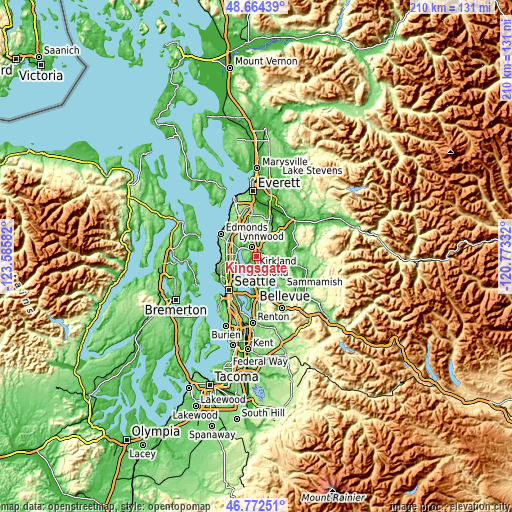 Topographic map of Kingsgate