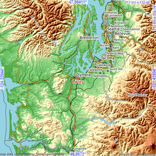 Topographic map of Lacey