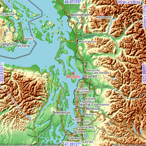 Topographic map of Langley