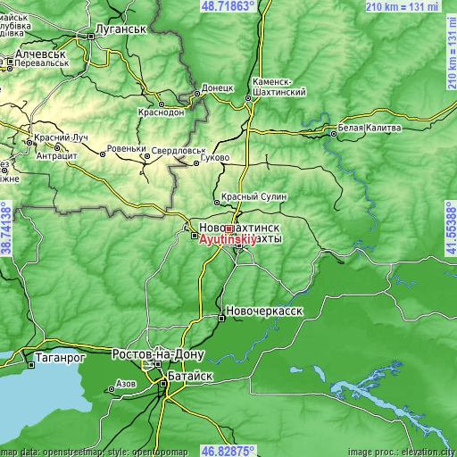 Topographic map of Ayutinskiy