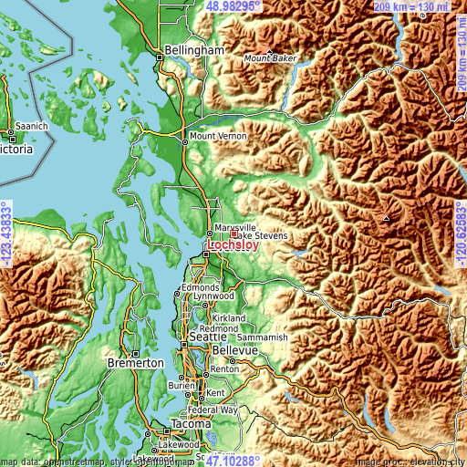 Topographic map of Lochsloy