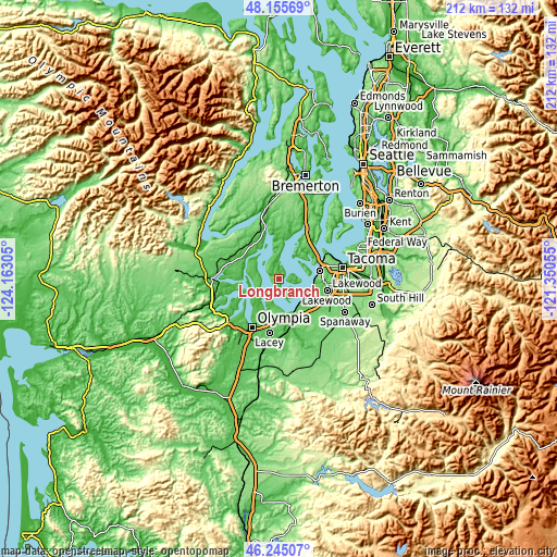 Topographic map of Longbranch