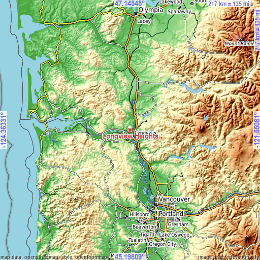 Topographic map of Longview Heights