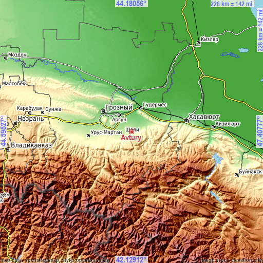 Topographic map of Avtury