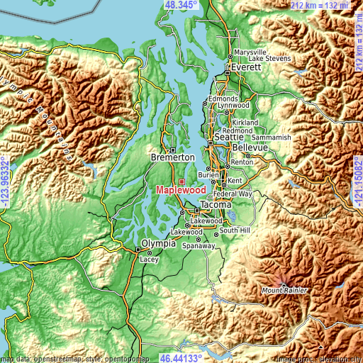 Topographic map of Maplewood