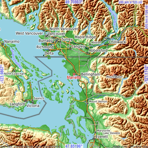 Topographic map of Marietta