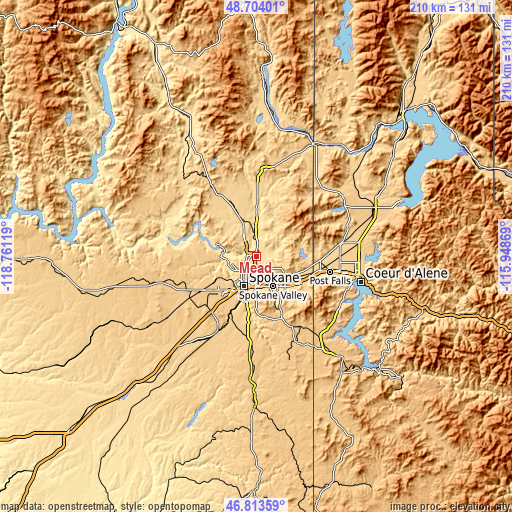 Topographic map of Mead