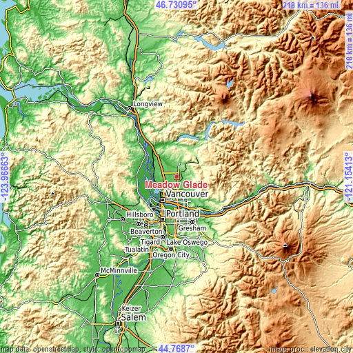 Topographic map of Meadow Glade