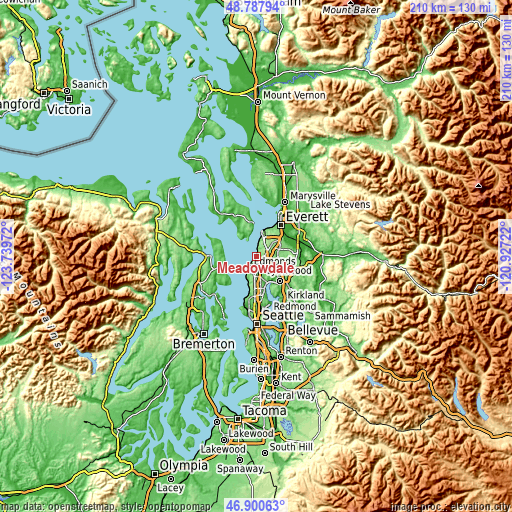 Topographic map of Meadowdale