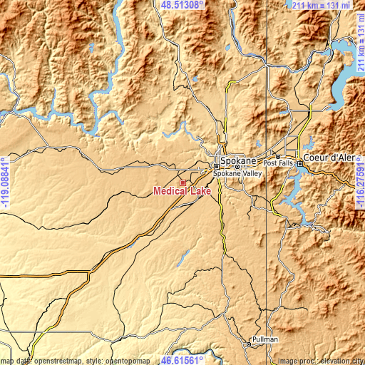 Topographic map of Medical Lake