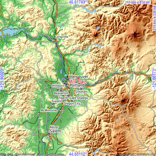 Topographic map of Mill Plain