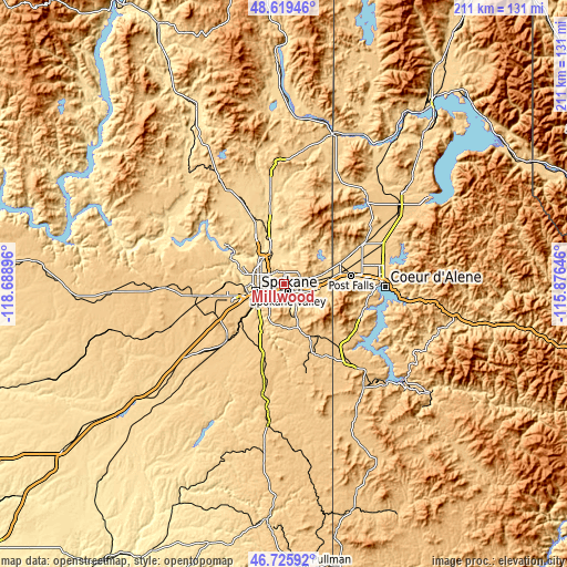 Topographic map of Millwood