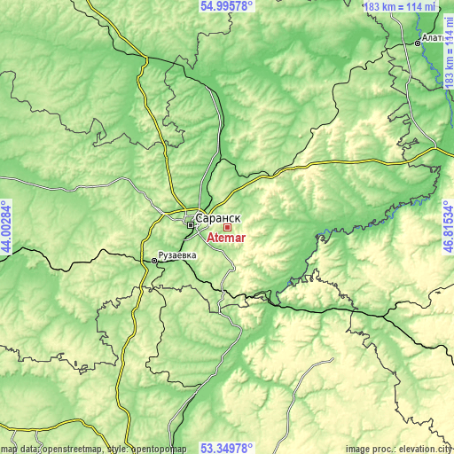 Topographic map of Atemar