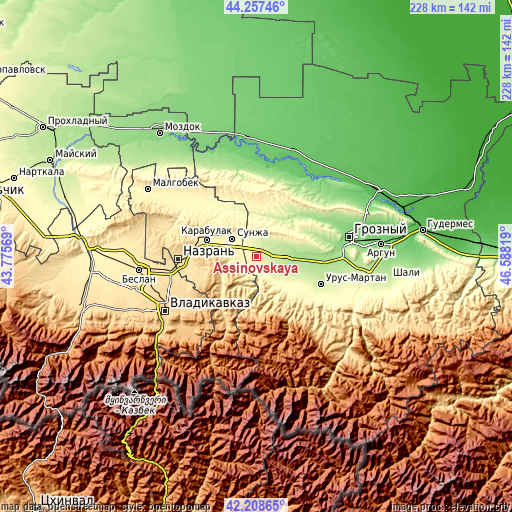 Topographic map of Assinovskaya