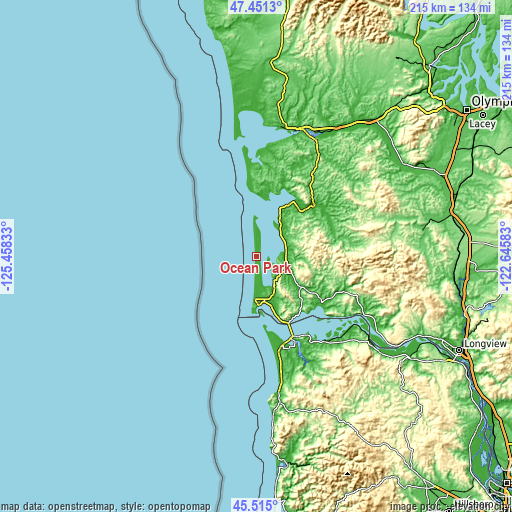 Topographic map of Ocean Park