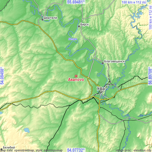 Topographic map of Asanovo