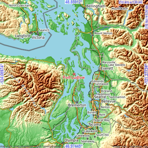 Topographic map of Port Ludlow