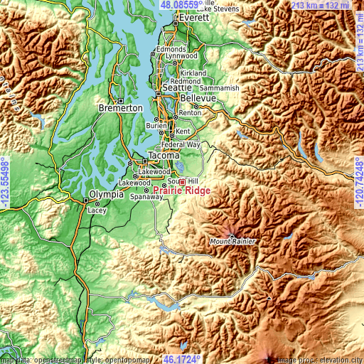 Topographic map of Prairie Ridge