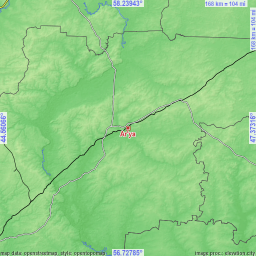 Topographic map of Ar’ya