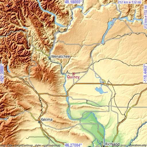 Topographic map of Quincy