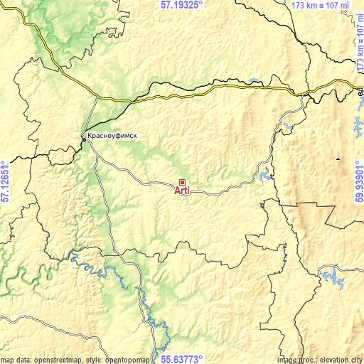 Topographic map of Arti