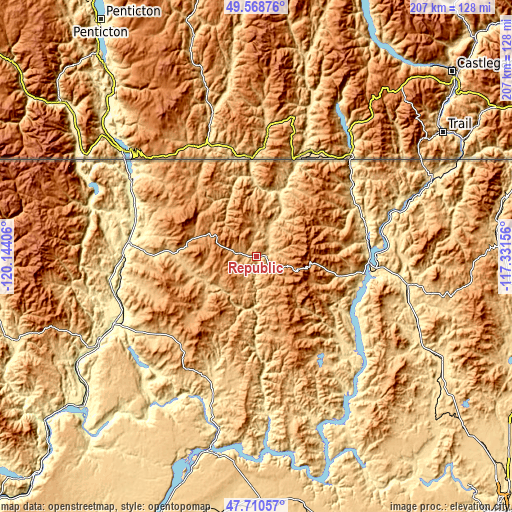 Topographic map of Republic