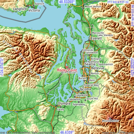 Topographic map of Rocky Point