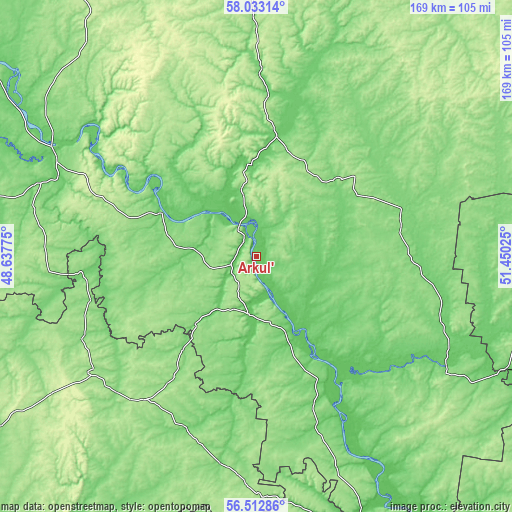 Topographic map of Arkul’