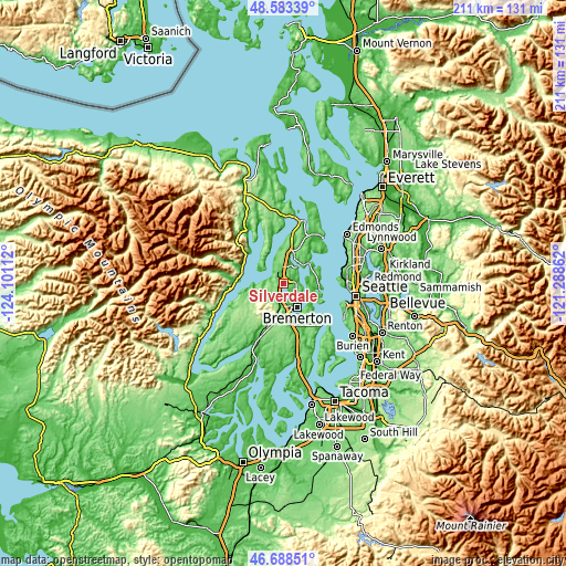 Topographic map of Silverdale
