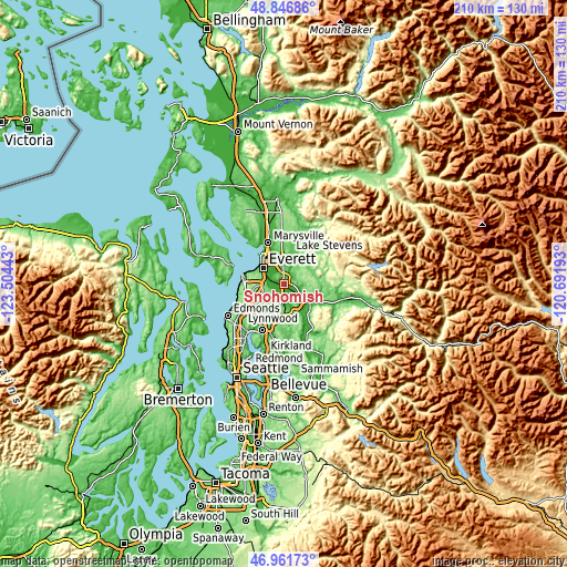 Topographic map of Snohomish