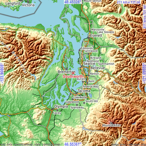 Topographic map of Southworth