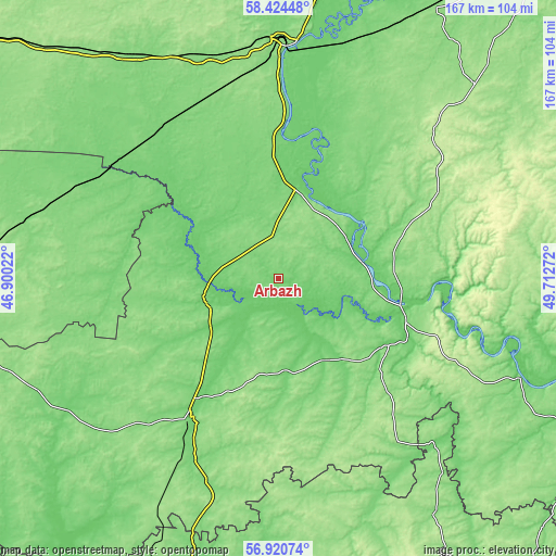 Topographic map of Arbazh