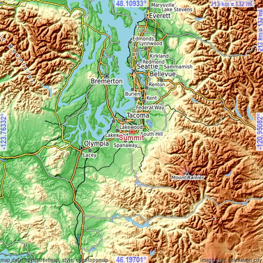 Topographic map of Summit