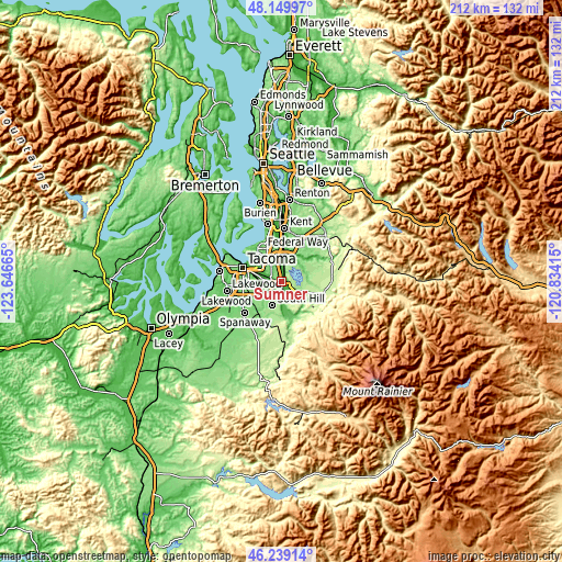 Topographic map of Sumner