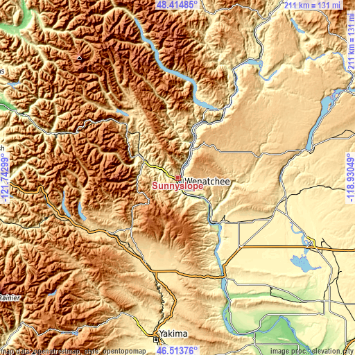 Topographic map of Sunnyslope