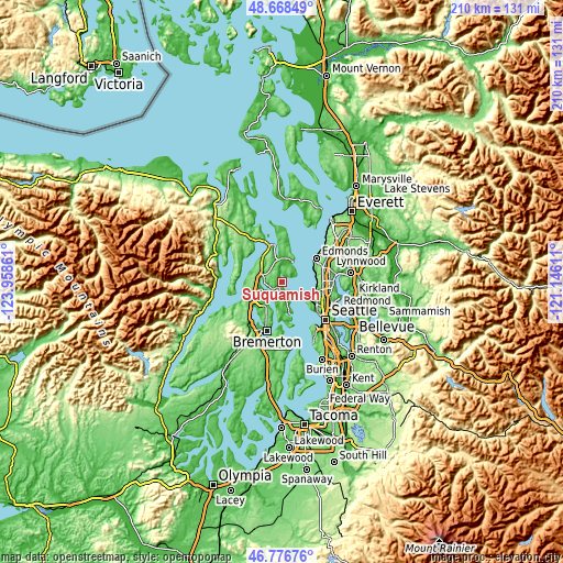 Topographic map of Suquamish