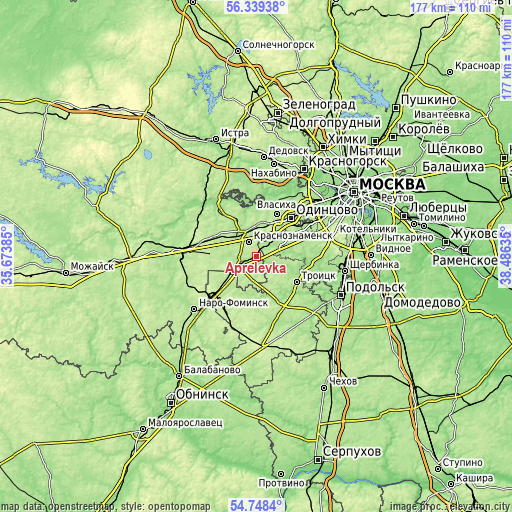 Topographic map of Aprelevka