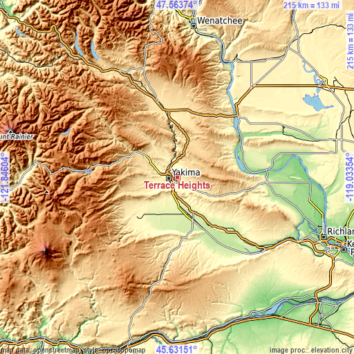 Topographic map of Terrace Heights