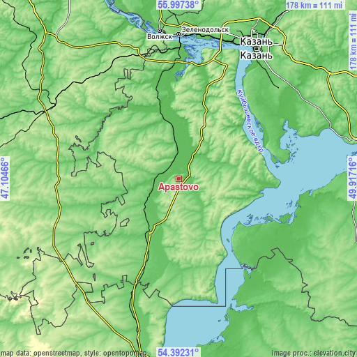 Topographic map of Apastovo