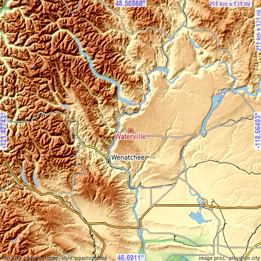 Topographic map of Waterville