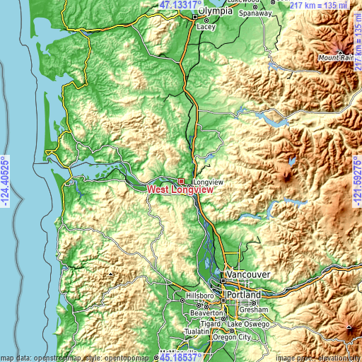 Topographic map of West Longview