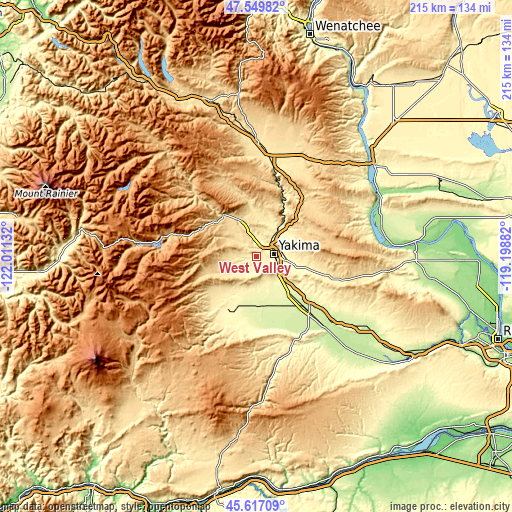 Topographic map of West Valley